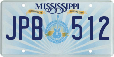 MS license plate JPB512