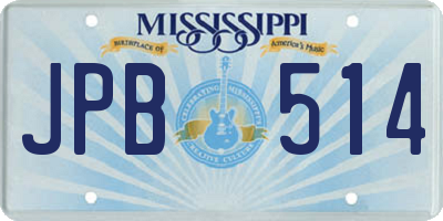 MS license plate JPB514