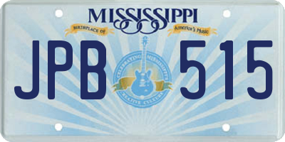 MS license plate JPB515