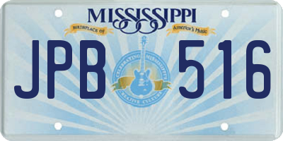 MS license plate JPB516