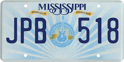 MS license plate JPB518
