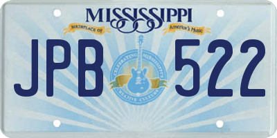 MS license plate JPB522