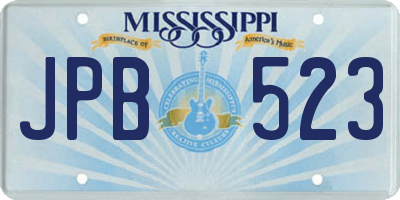 MS license plate JPB523