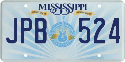 MS license plate JPB524