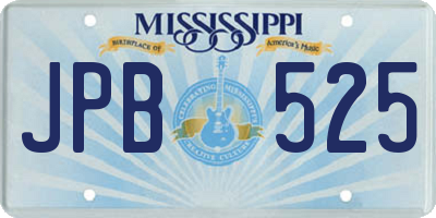 MS license plate JPB525