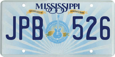 MS license plate JPB526