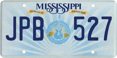 MS license plate JPB527