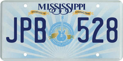 MS license plate JPB528