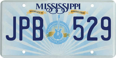 MS license plate JPB529