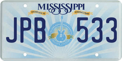 MS license plate JPB533