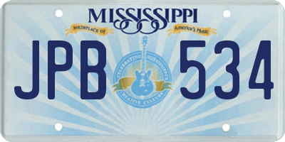 MS license plate JPB534