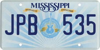 MS license plate JPB535