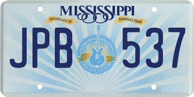 MS license plate JPB537