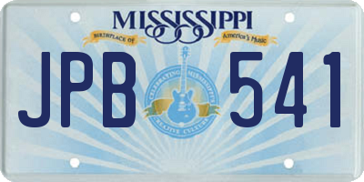 MS license plate JPB541