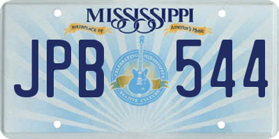 MS license plate JPB544