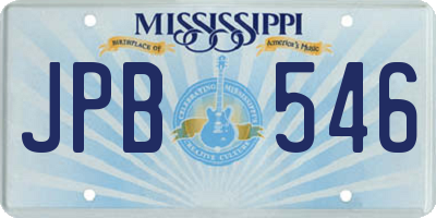 MS license plate JPB546