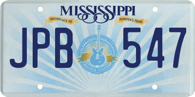 MS license plate JPB547