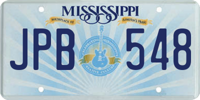 MS license plate JPB548