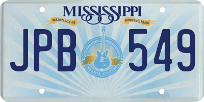 MS license plate JPB549
