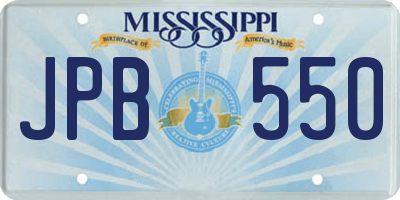 MS license plate JPB550