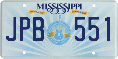MS license plate JPB551