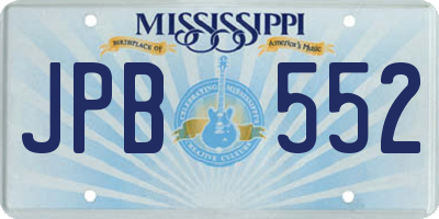 MS license plate JPB552