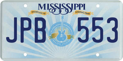 MS license plate JPB553