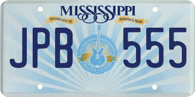 MS license plate JPB555