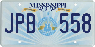MS license plate JPB558