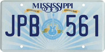 MS license plate JPB561
