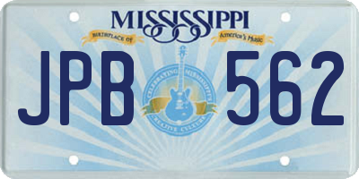 MS license plate JPB562