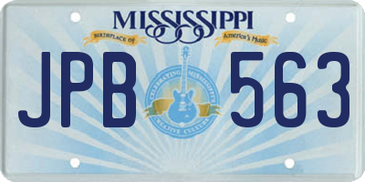 MS license plate JPB563