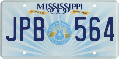 MS license plate JPB564