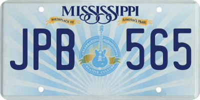 MS license plate JPB565