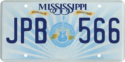 MS license plate JPB566