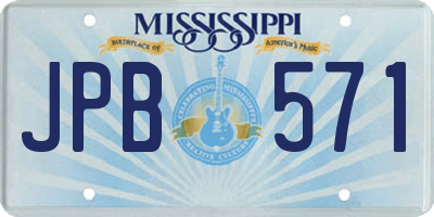 MS license plate JPB571