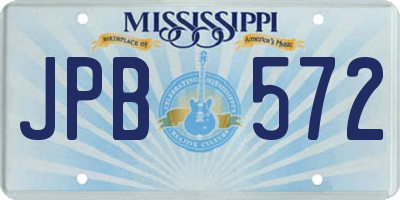 MS license plate JPB572