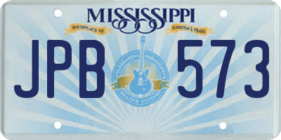 MS license plate JPB573