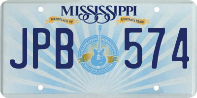 MS license plate JPB574
