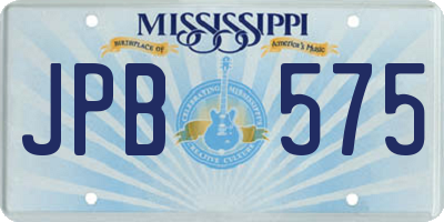 MS license plate JPB575