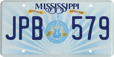MS license plate JPB579