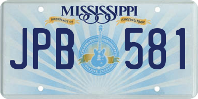 MS license plate JPB581