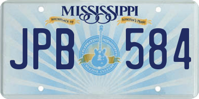 MS license plate JPB584