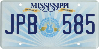 MS license plate JPB585
