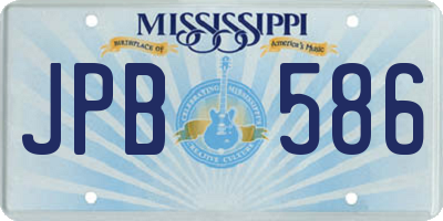 MS license plate JPB586