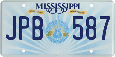 MS license plate JPB587