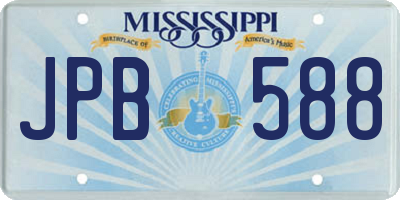 MS license plate JPB588