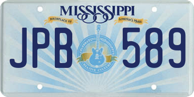 MS license plate JPB589