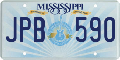 MS license plate JPB590