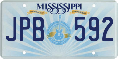 MS license plate JPB592